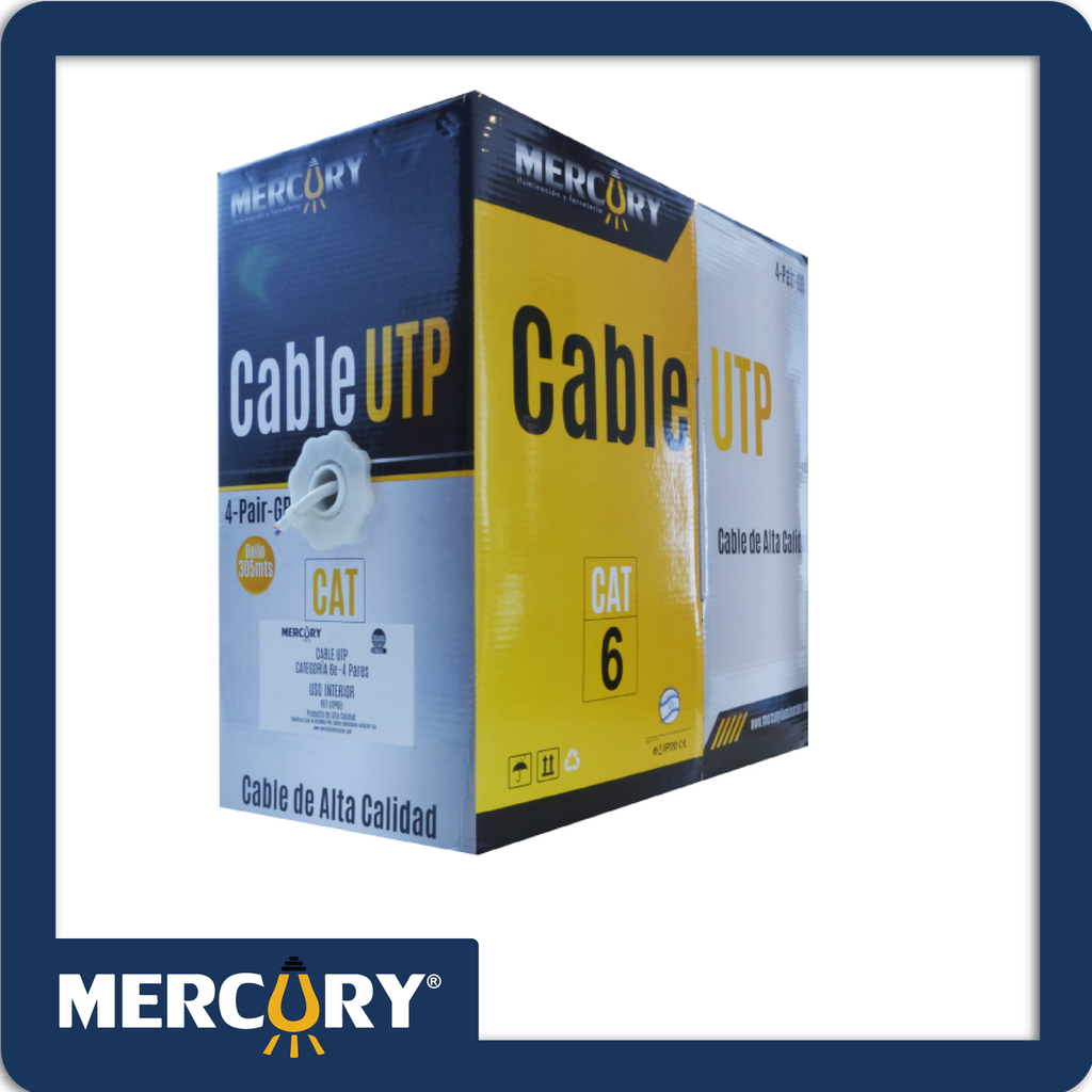 [ECA72] Cable utp cat 6 100% cobre mercury interior rollo *305m