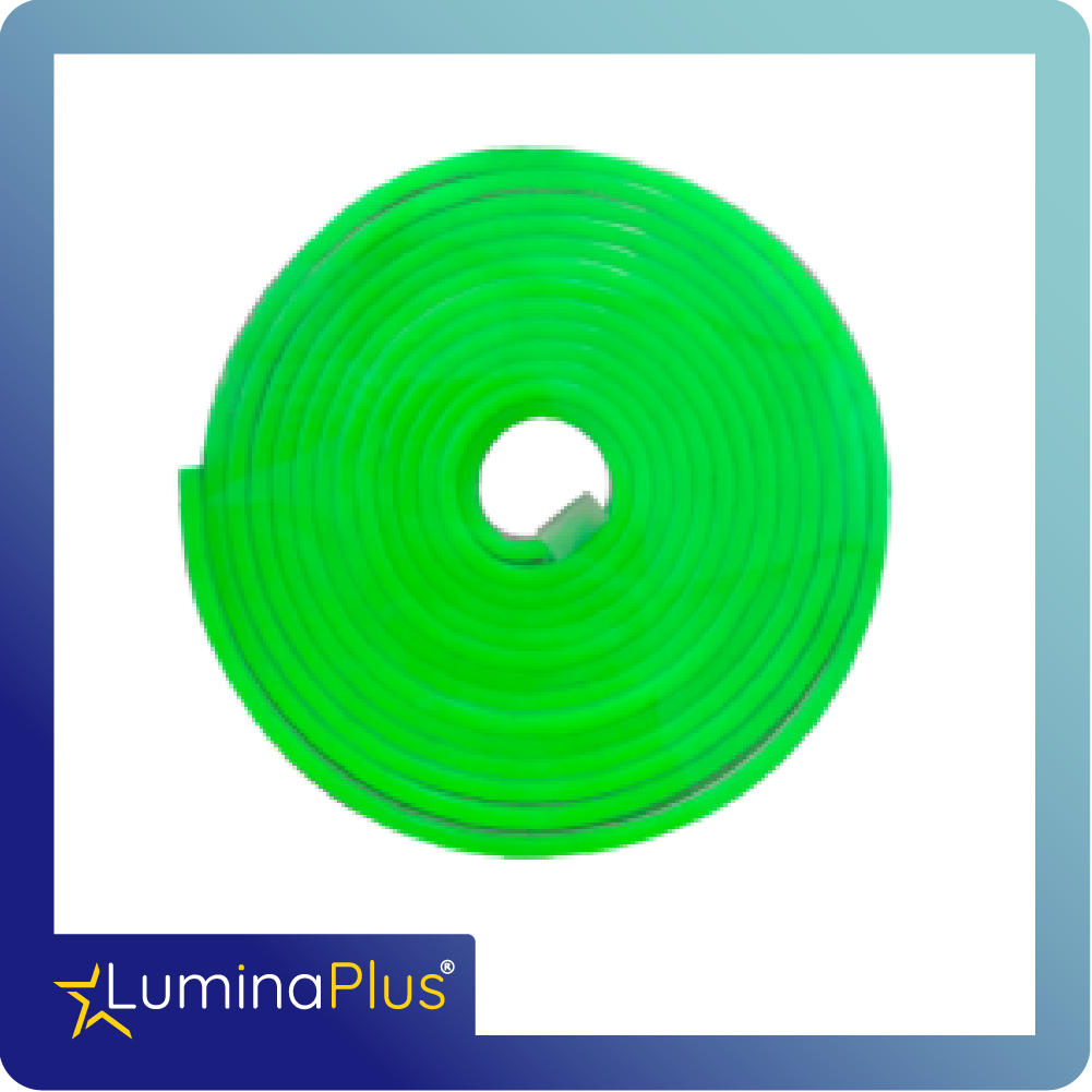 Cinta led neon flex luminaplus 12v rollo x5m verde