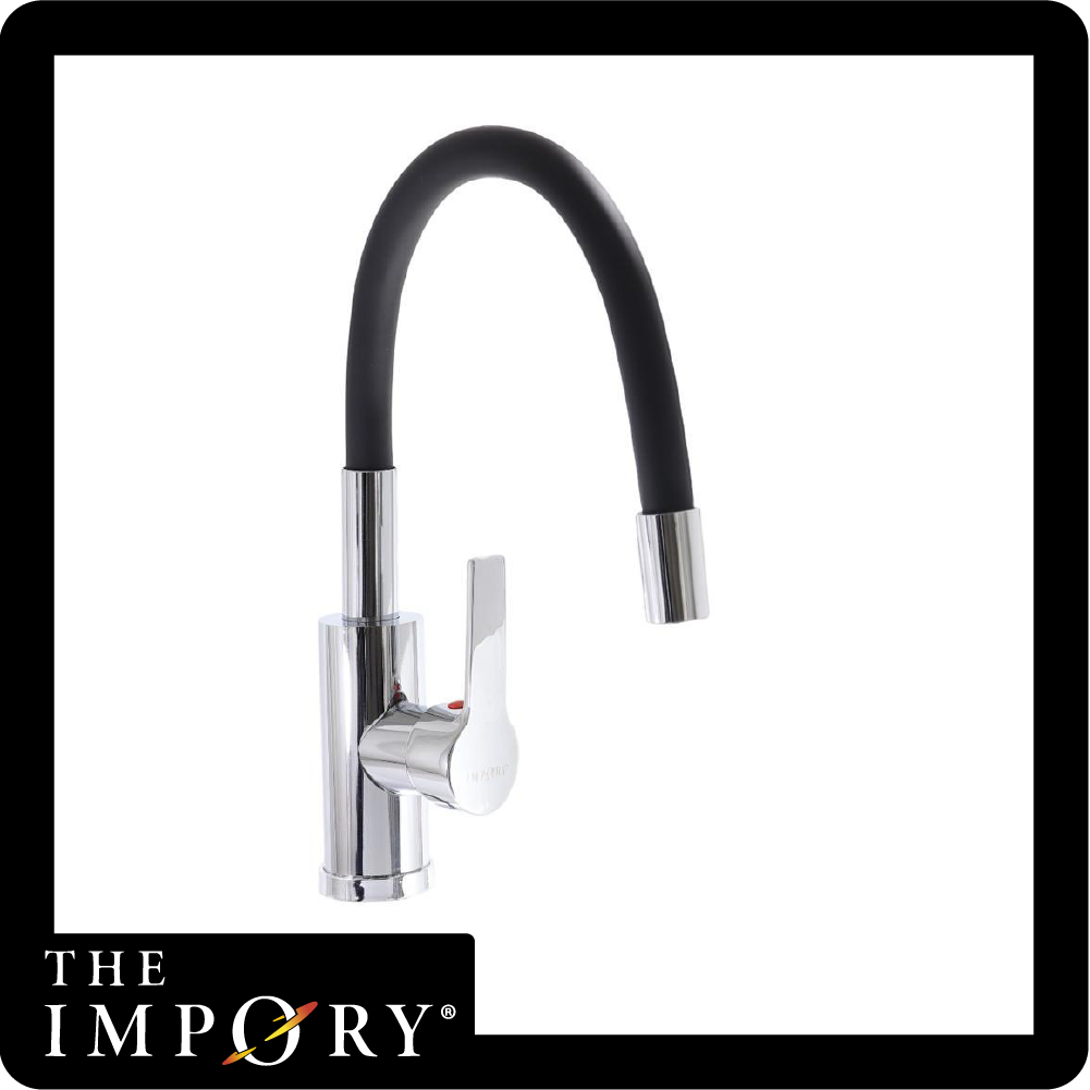 Llave lavaplatos meson flexible encauchetado negro (JG-94)