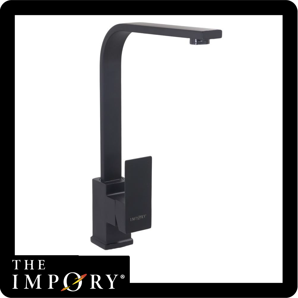 Llave monocontrol cuadrada negra