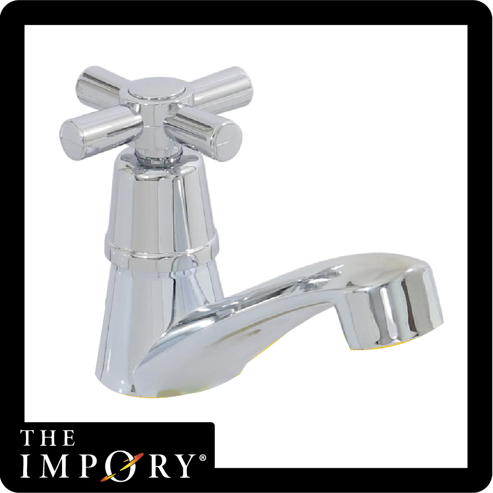 Llave lavamanos cromada manija cruceta ABS (JG-P4)