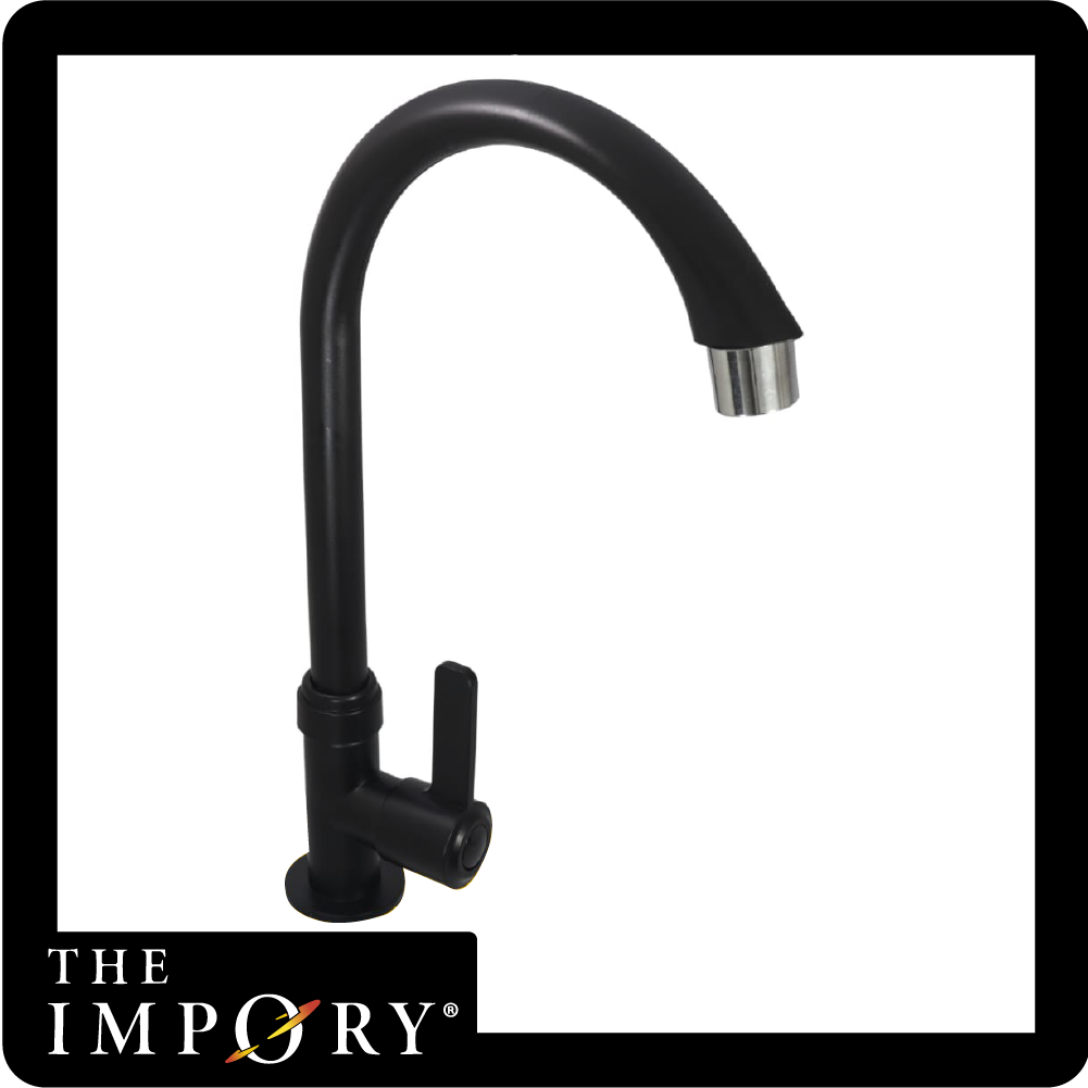 [IM-092] Llave agua fria fija negra con palanca ABS (jg-p16)