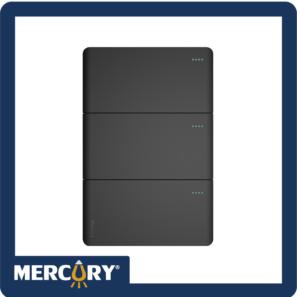 Interruptor triple conmutable mercury l/infinity black