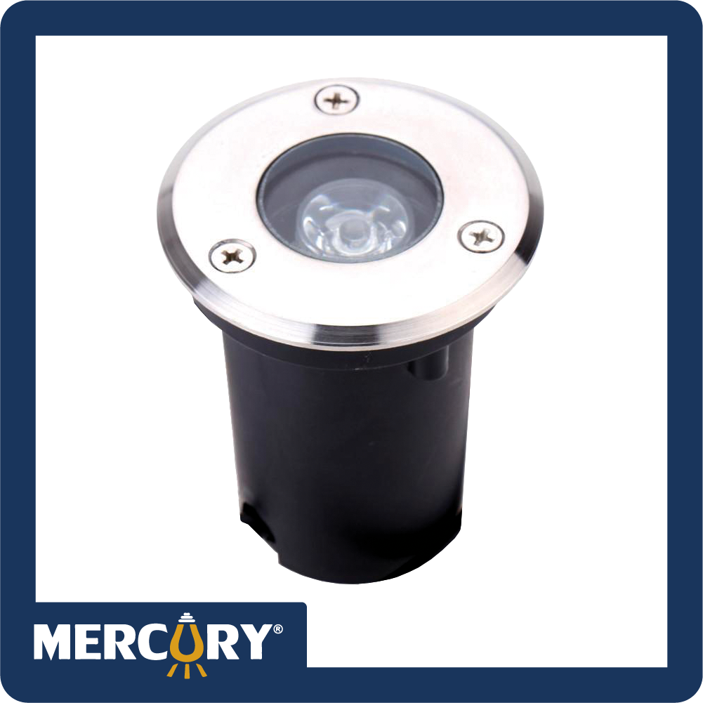 Bala led piso mini 1w 3000k satin redonda