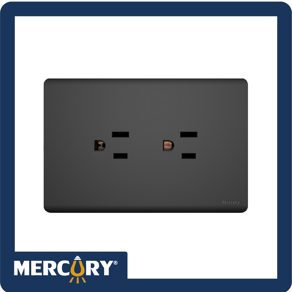 Toma doble polo a tierra mercury l/infinity black