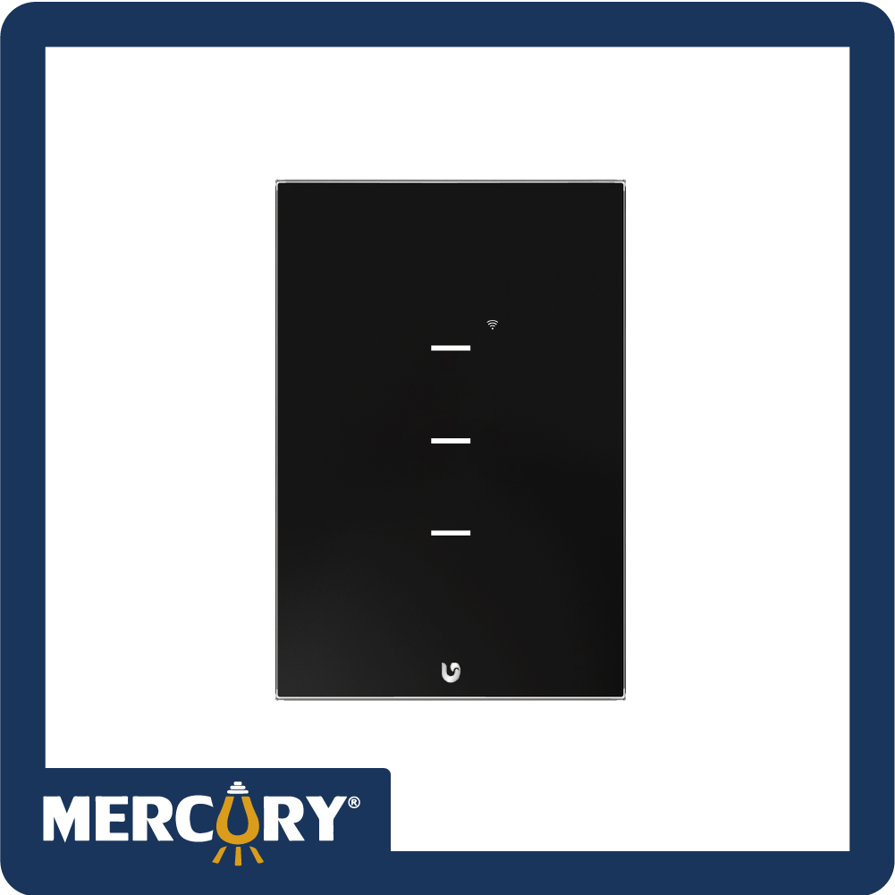 [TIC55] Interruptor triple smart home touch black wifi gen2