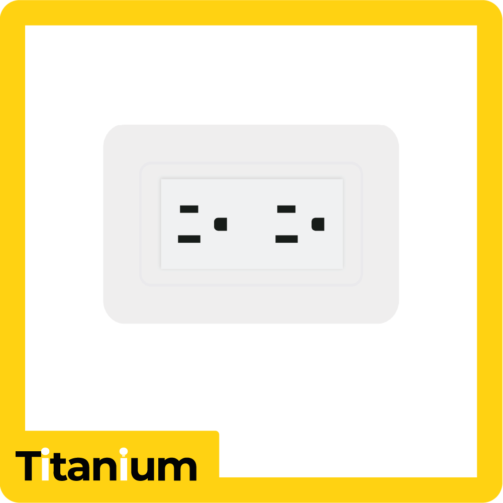 [TTA221] Toma doble polo tierra Titanium blanco