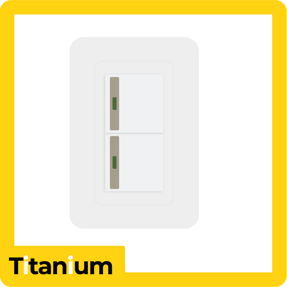 [TTA219] Interruptor doble conmutable titanium blanco