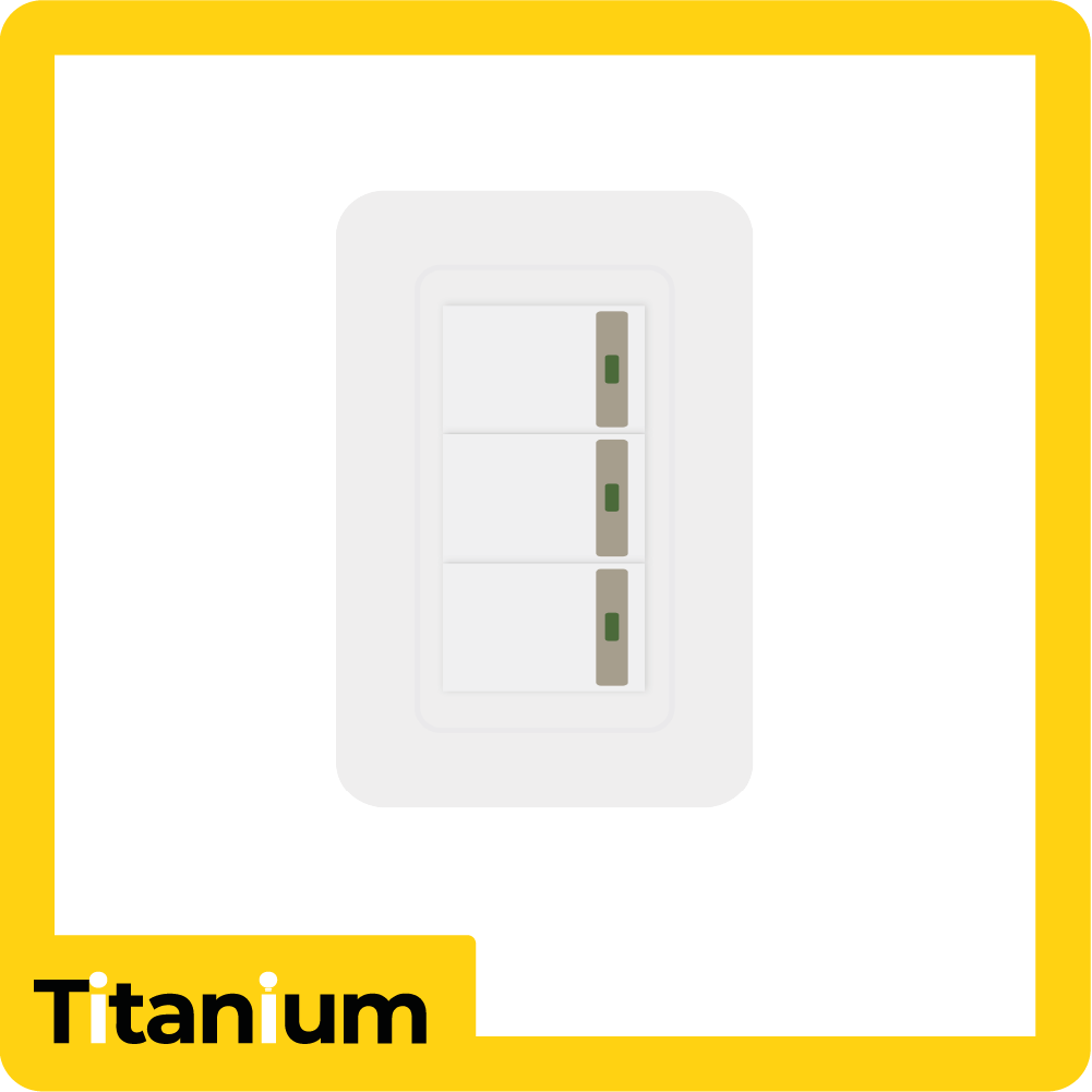 [TTA220] Interruptor triple conmutable titanium blanco