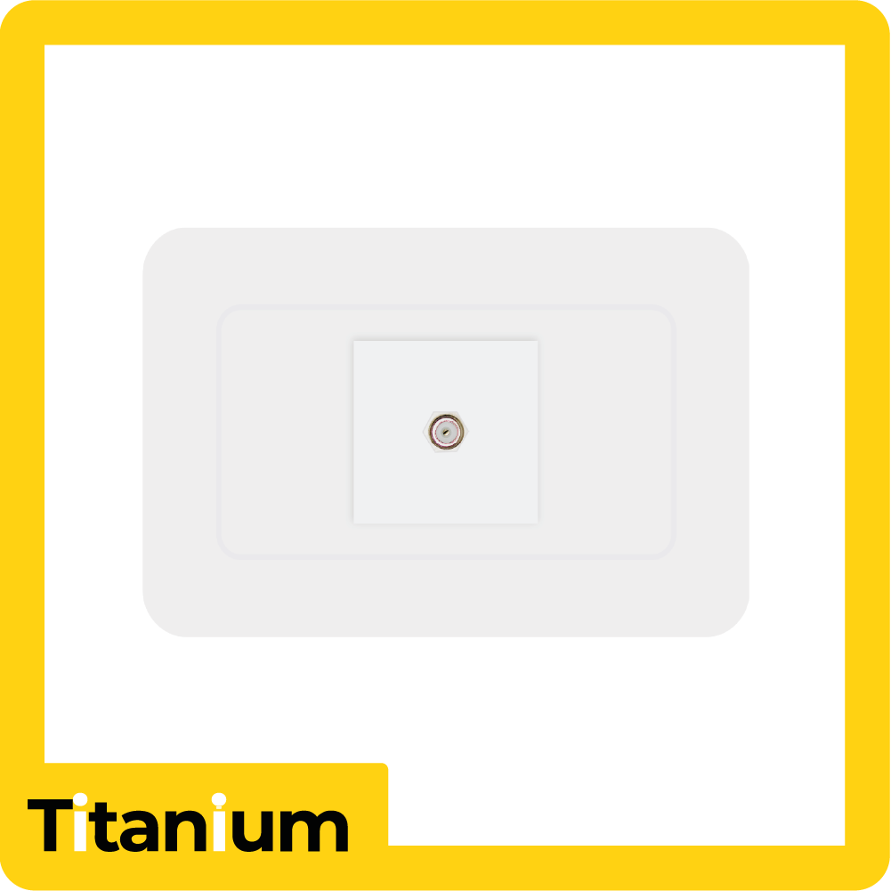 [TTA223] Toma coaxial titanium blanco