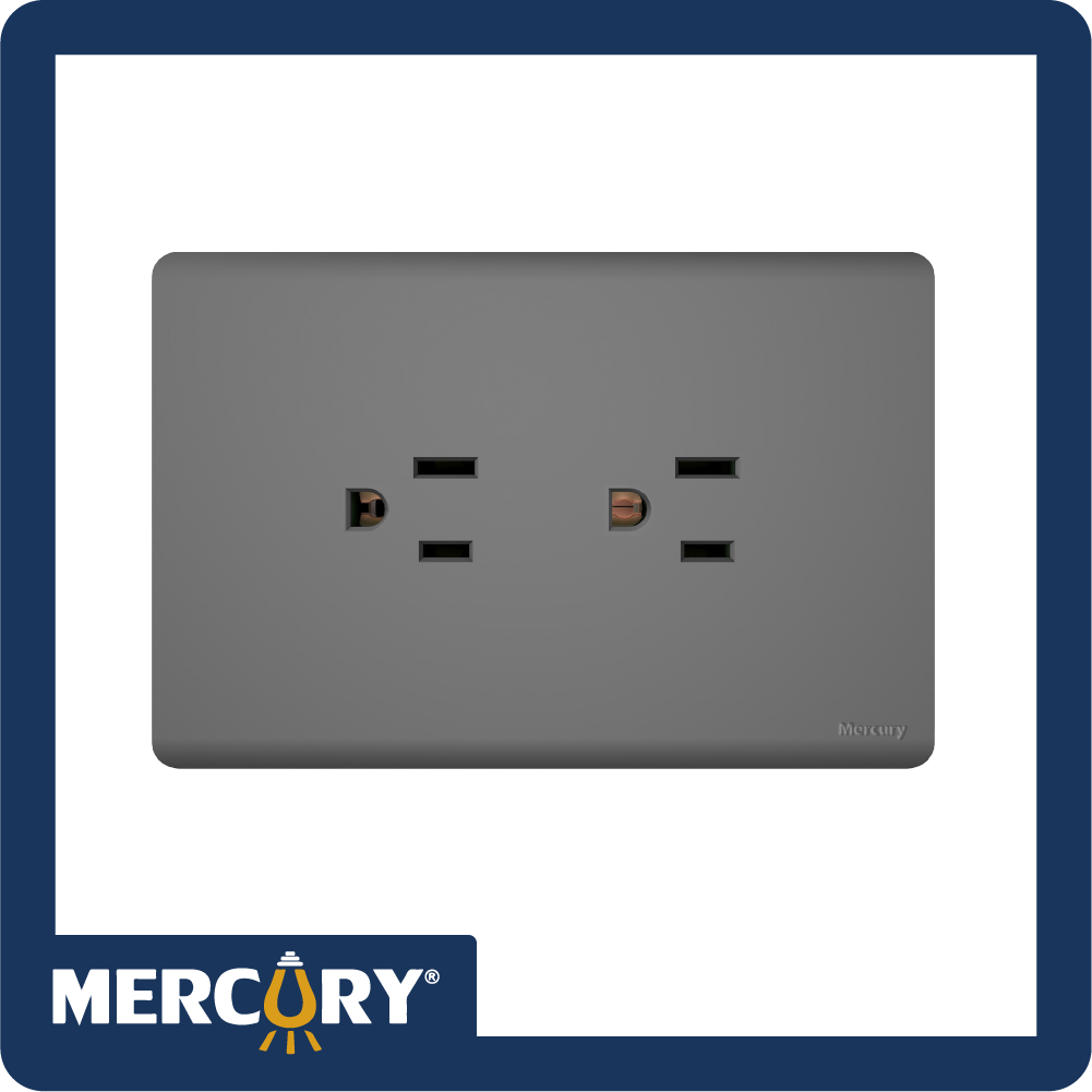 Toma doble polo a tierra mercury l/infinity silver