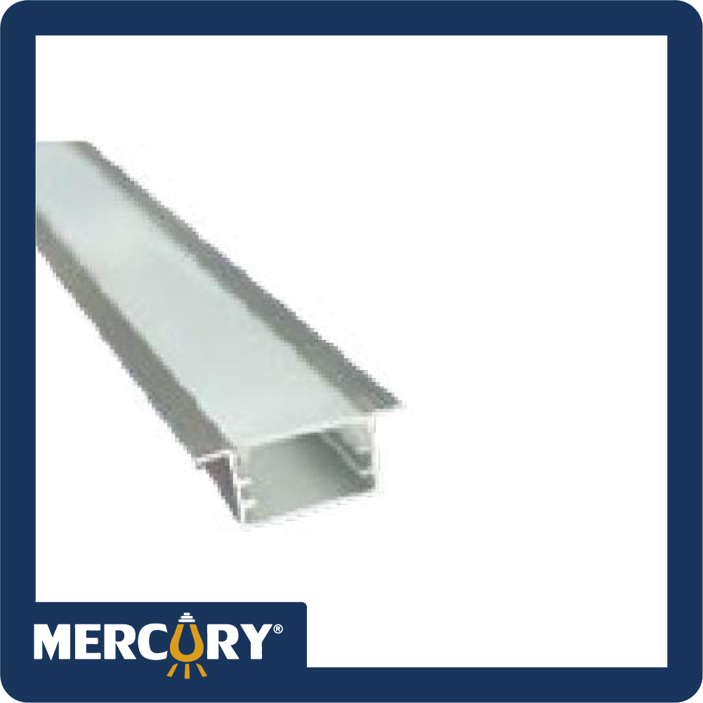 [ICL268] Perfil-187 riel incrustar aluminio difusor/pc 18mm*7mm *3 metros