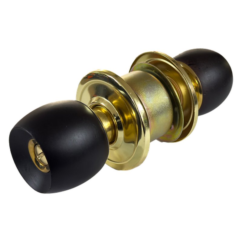 [THCHA103] Cerradura baño cilindrica bronce pomo madera oscura thor