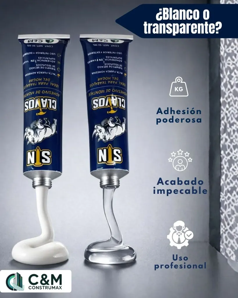 [SCB-001] Adhesivo multiusos  sin clavos color blanco x 50ml