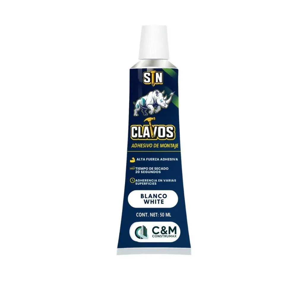 [SCB-001] Adhesivo multiusos  sin clavos color blanco x 50ml