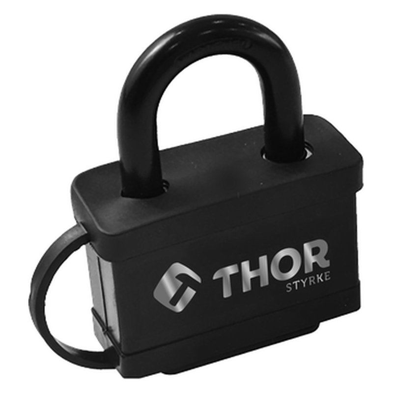 Candado intemperie recubierta pvc negro 50mm Thor