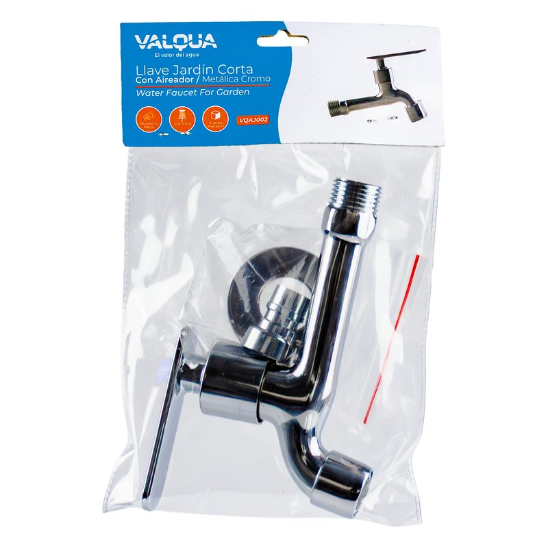 Llave jardin con aireador metalica cromo