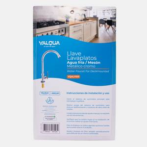 Llave lavaplatos agua fria meson fija metalico cromo