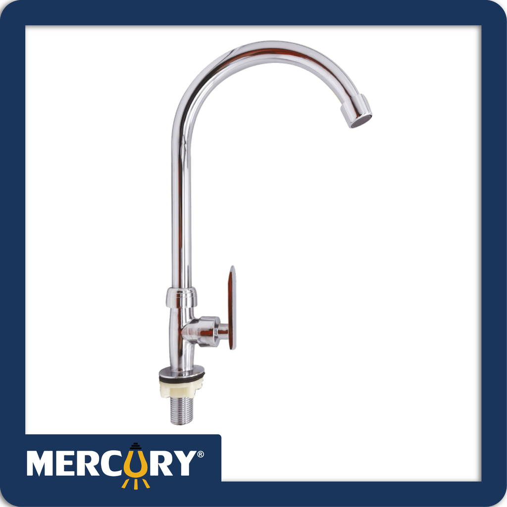 [VQALF001] Llave lavaplatos agua fria meson fija metalico cromo