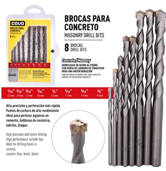 Juego de brocas para concreto 8 piezas