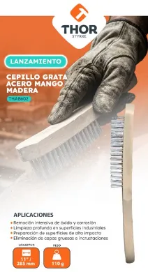 [THAB602] Cepillo grata acero cuerpo madera 11" thor