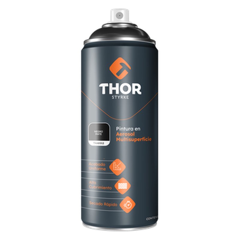 Aerosol negro mate 4 x 400ml thor
