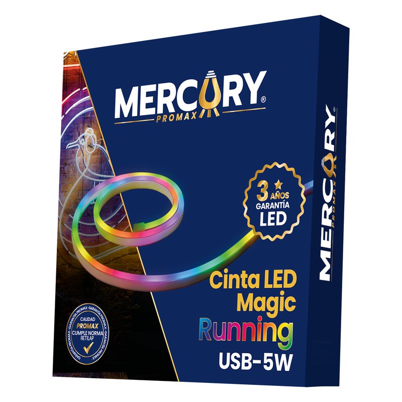 Cinta led neonflex magic running usb x 5m incluye controlador y adaptador