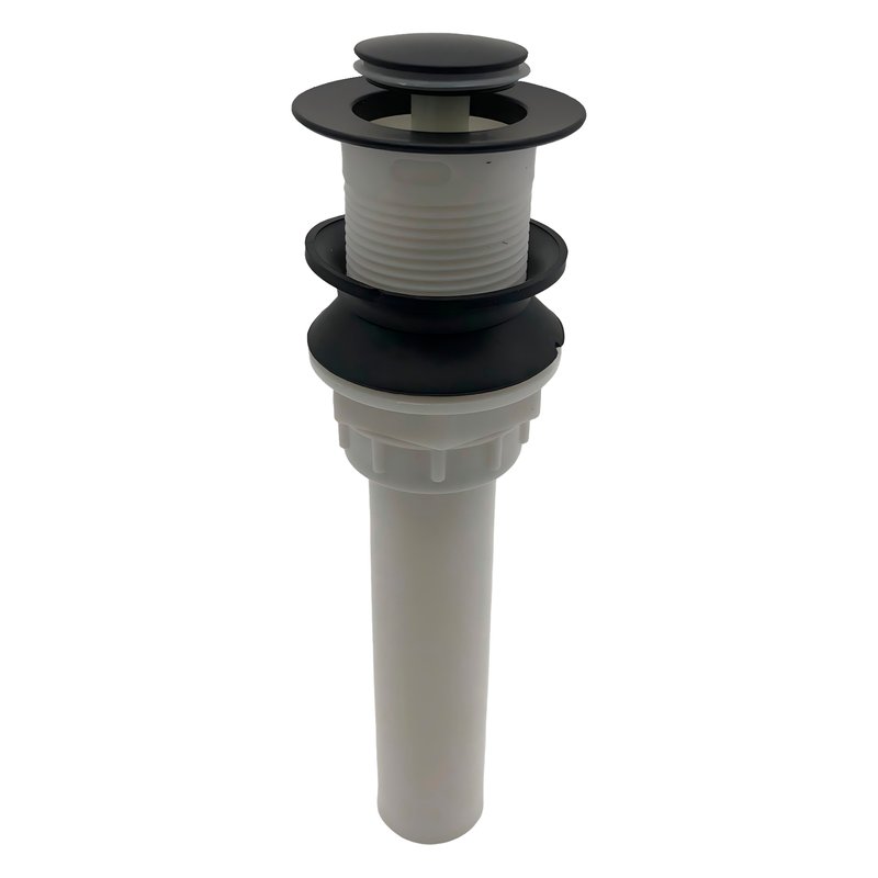 Desague push lavamanos sin rebose cabeza pequeña negro + cpo blanco