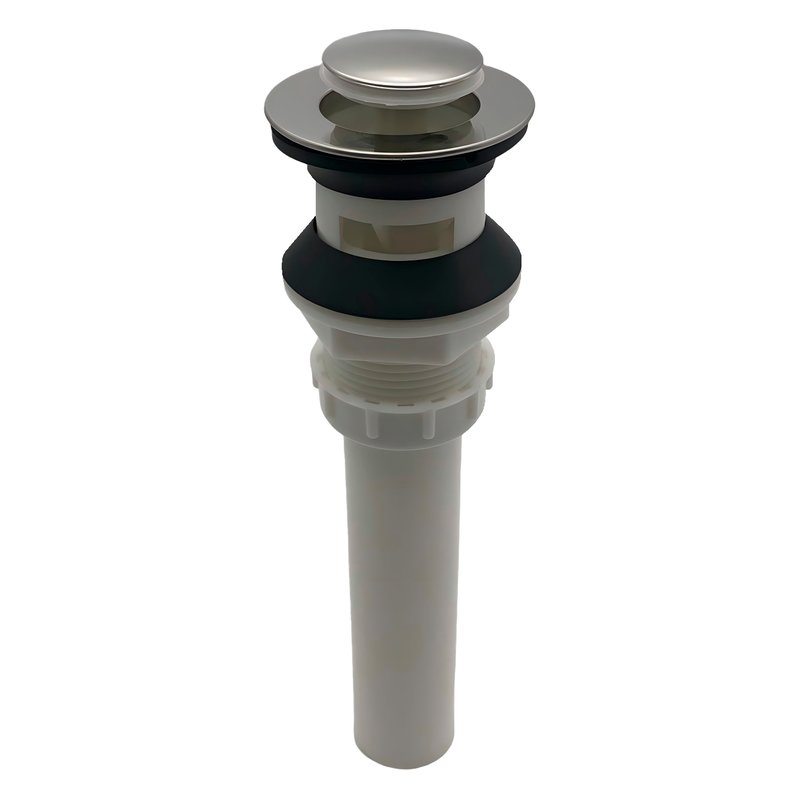 Desague push lavamanos con rebose cabeza pequeña cromo + cpo blanco
