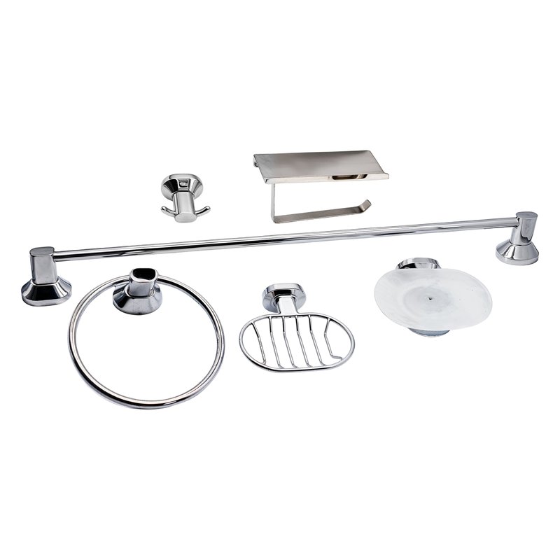 Juego accesorios de baño x 6 ovalo atlas cromo