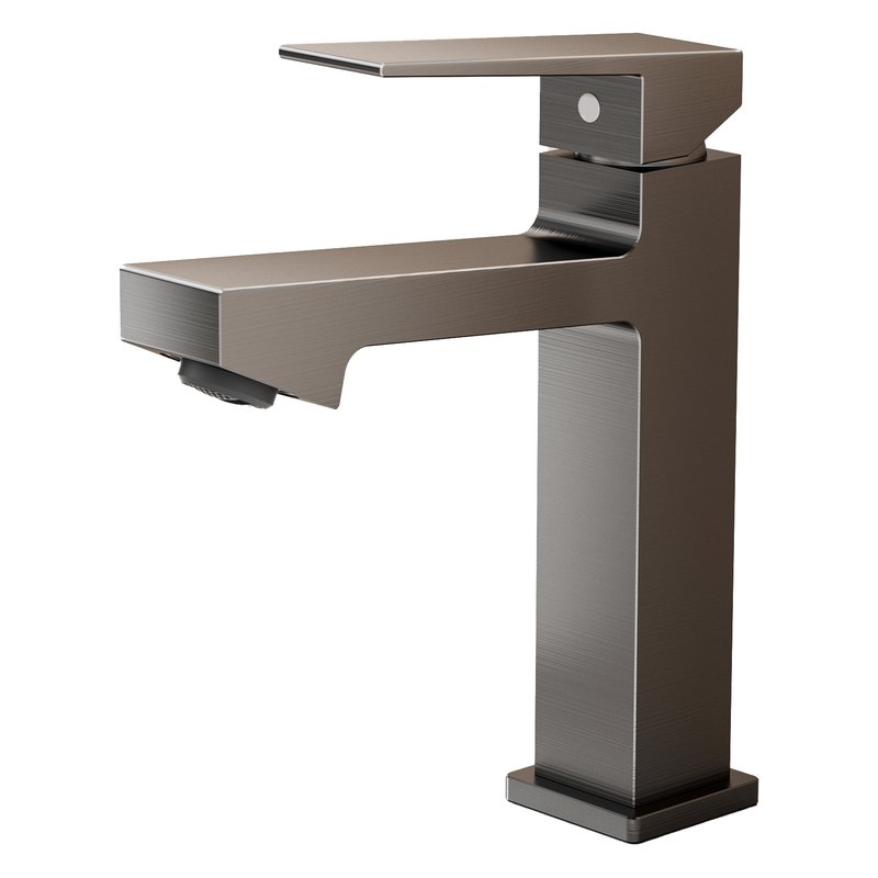 Llave lavamanos agua fria solid loira mediana aluminio gris