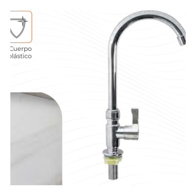 Llave lavaplatos plast agua fria meson cromo