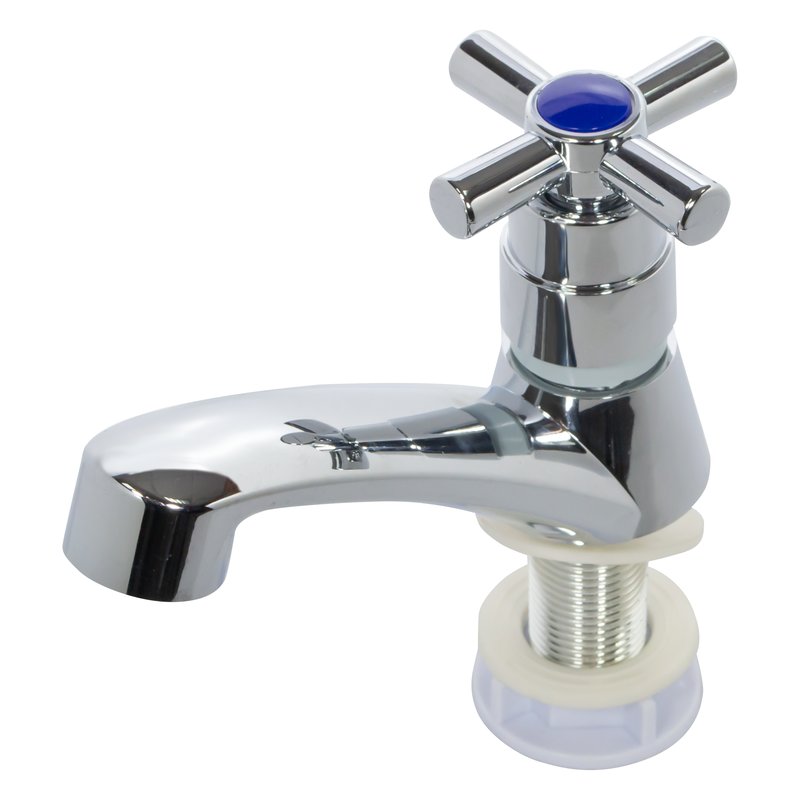 [VQALS004] Llave sencilla lavamanos cruz plast cromo
