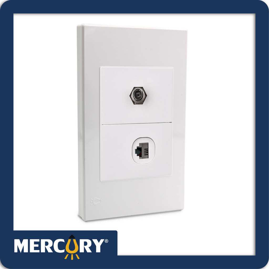 Toma coaxial + telefono mercury blanco 118z-78