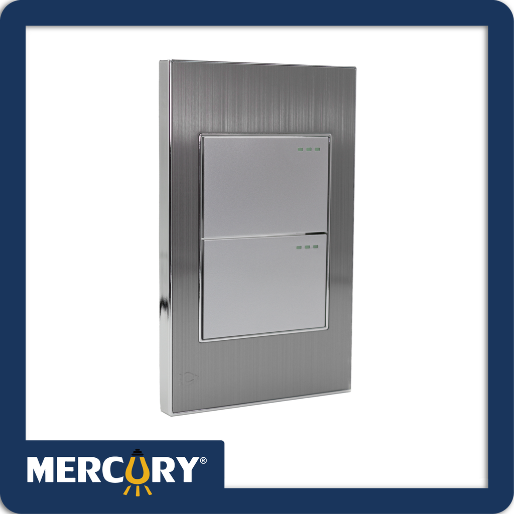 Interruptor doble conmutable mercury stainless