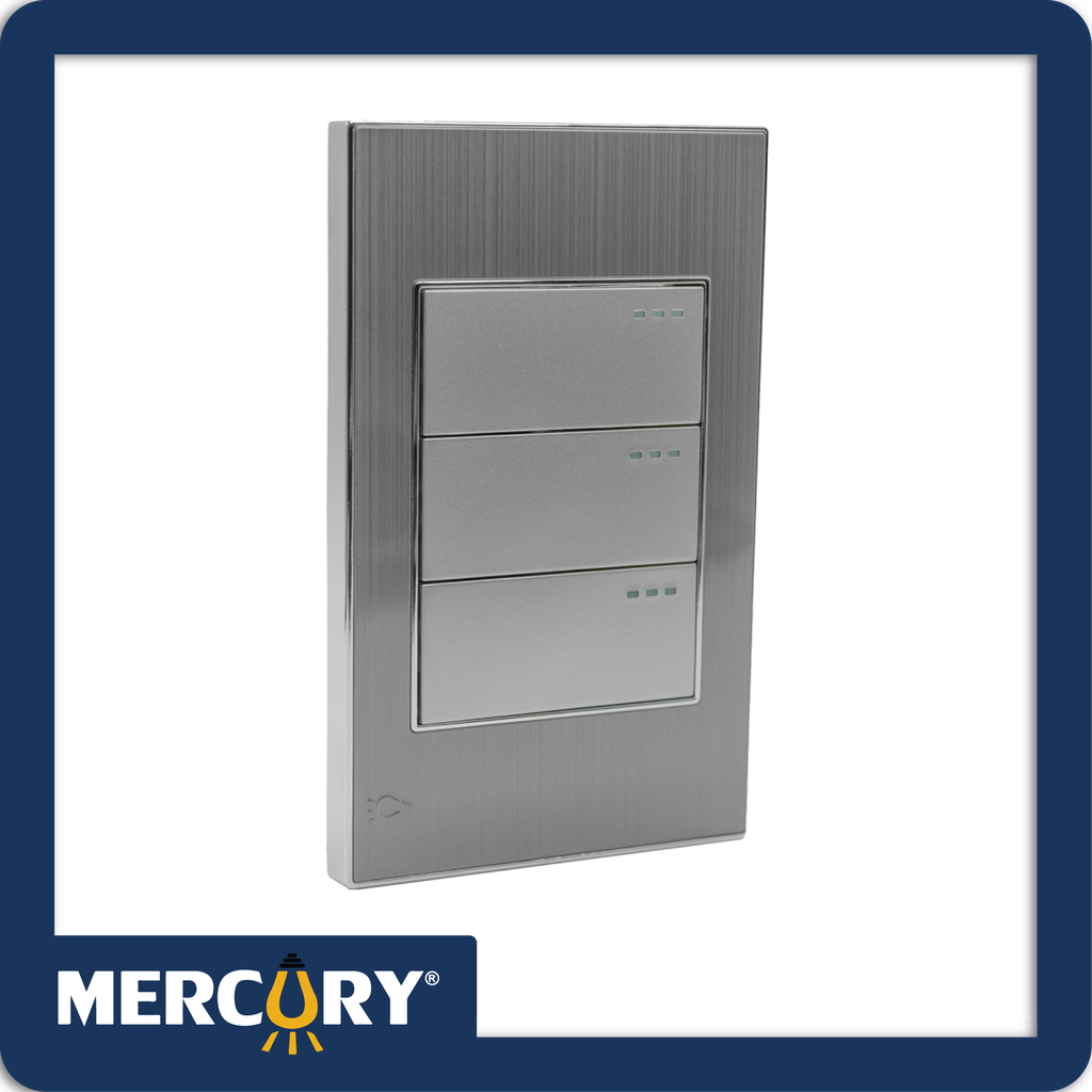 Interruptor triple conmutable mercury stainless