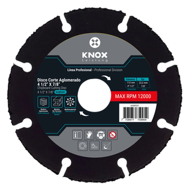 Disco corte aglomerado 4-1/2“ x 7/8” knox