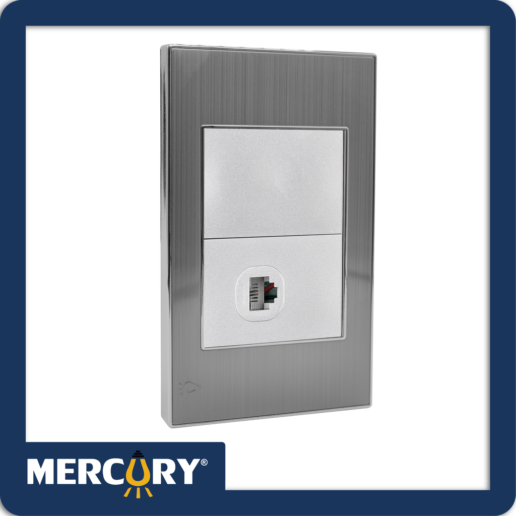 Toma telefono sencilla mercury stainless