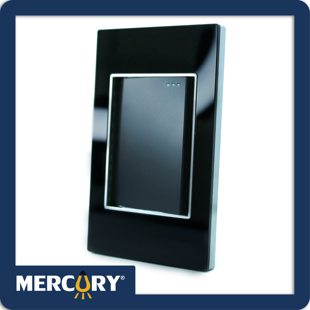 Interruptor sencillo conmutable mercury black mirror