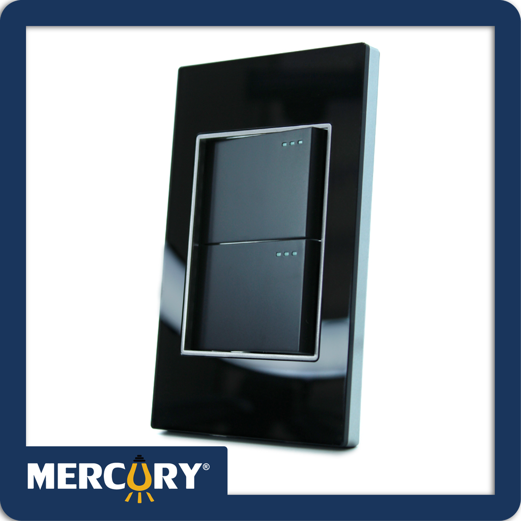 [ETI53] Interruptor doble conmutable mercury black mirror