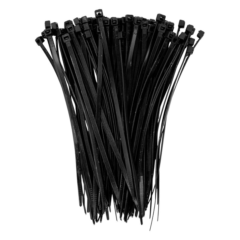 Amarre plastico negro 15cm x 2.5mm bolsa x 100unds thor