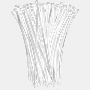 Amarre plastico blanco 30cm x 3.6mm bolsa x 100unds thor