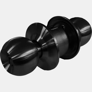 Cerradura alcoba cilindro metalico pomo negro mate thor