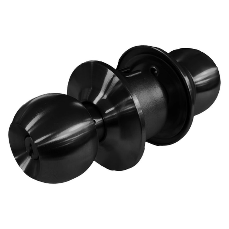 Cerradura baño cilindro bronce pomo negro mate thor