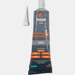 Silicona gris alta temperatura 85gr blister thor