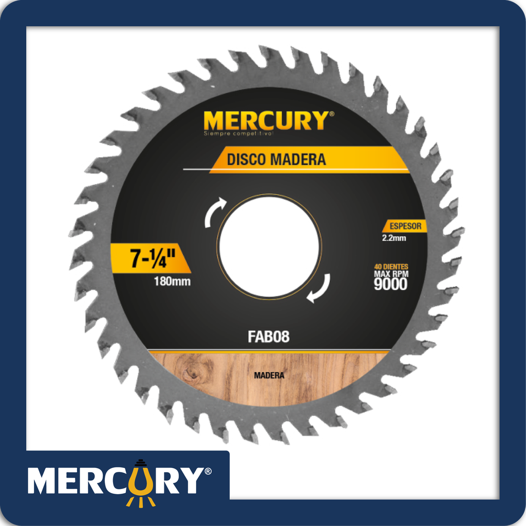 [FAB08] Disco madera mercury 7 1/4 40t