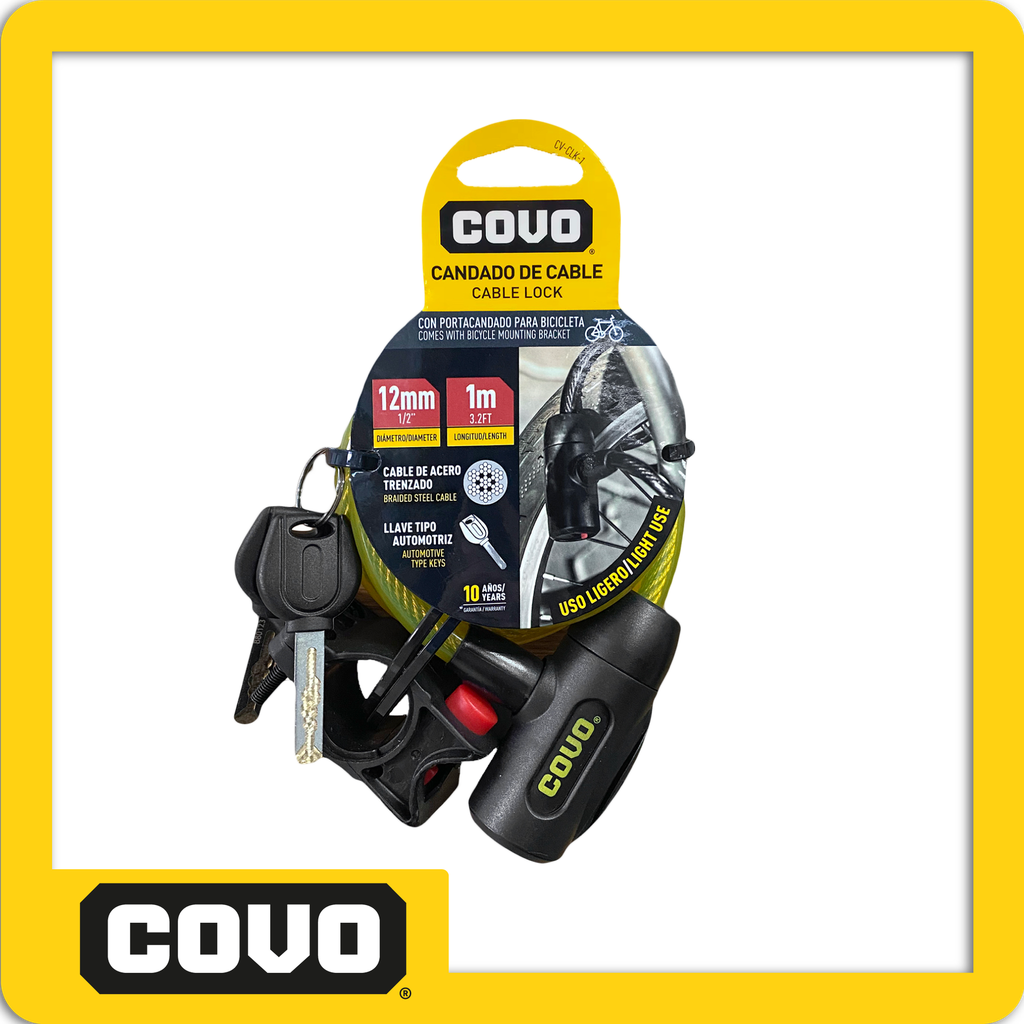 Candado de cable 12mmx1m uso ligero pza
