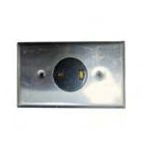 Toma bifilar 2x20a placa cromada incrustar